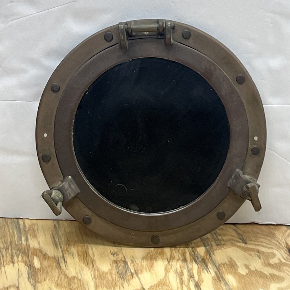 Porthole Mirror 11” Vintage Solid Brass Maritime Nautical Boat Wall Decor